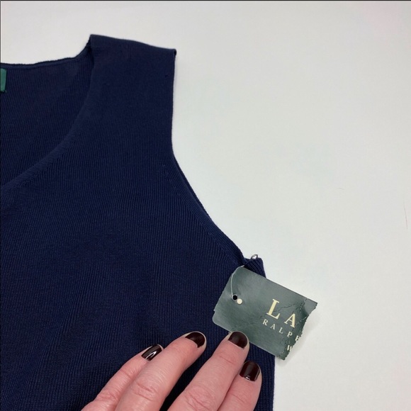RALPH LAUREN | Navy Sleeveless Sweater Vest Tank - Picture 4 of 4